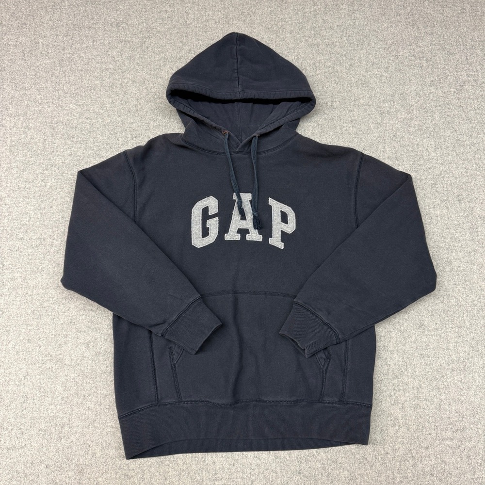 Gap | Logo Pullover Hoodie | XS | Navy Blue | Cotton Fleece Kangaroo Pocket 2660